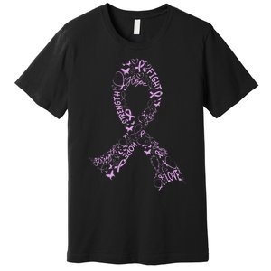 Testicular Cancer Warrior Orchid Ribbon Awareness Gift Premium T-Shirt