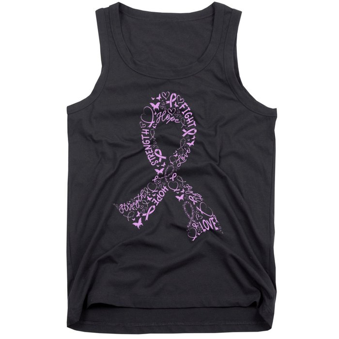 Testicular Cancer Warrior Orchid Ribbon Awareness Gift Tank Top