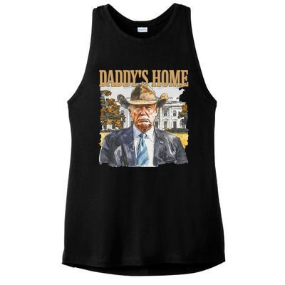 Trump Cowboy Western DaddyS Home Maga Take America Back Ladies PosiCharge Tri-Blend Wicking Tank