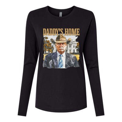 Trump Cowboy Western DaddyS Home Maga Take America Back Womens Cotton Relaxed Long Sleeve T-Shirt