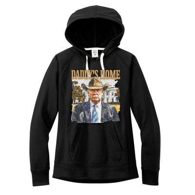 Trump Cowboy Western DaddyS Home Maga Take America Back Women's Fleece Hoodie