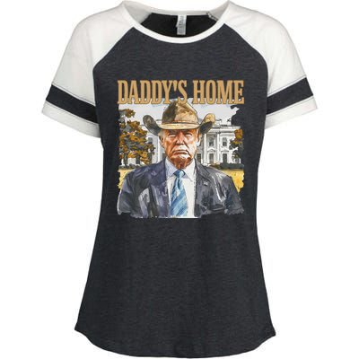 Trump Cowboy Western DaddyS Home Maga Take America Back Enza Ladies Jersey Colorblock Tee