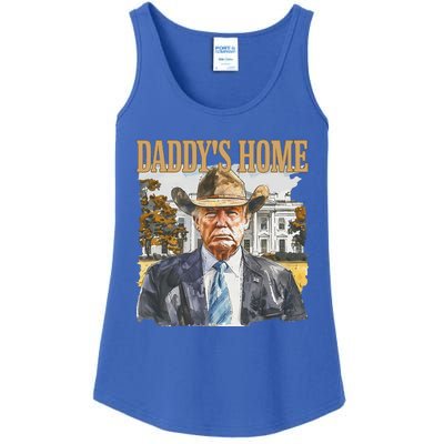 Trump Cowboy Western DaddyS Home Maga Take America Back Ladies Essential Tank