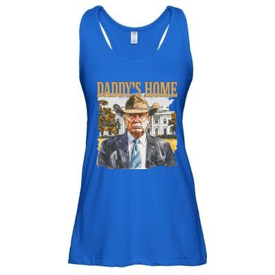 Trump Cowboy Western DaddyS Home Maga Take America Back Ladies Essential Flowy Tank