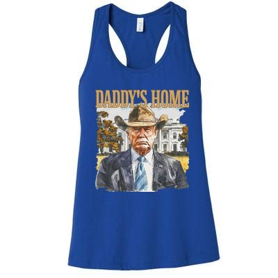 Trump Cowboy Western DaddyS Home Maga Take America Back Women's Racerback Tank