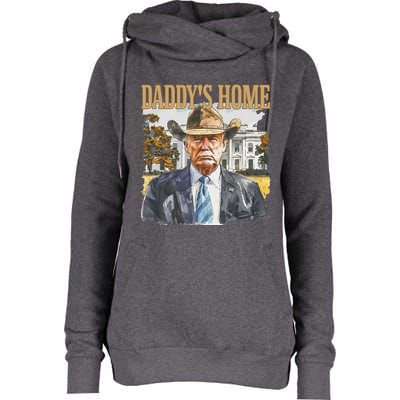 Trump Cowboy Western DaddyS Home Maga Take America Back Womens Funnel Neck Pullover Hood