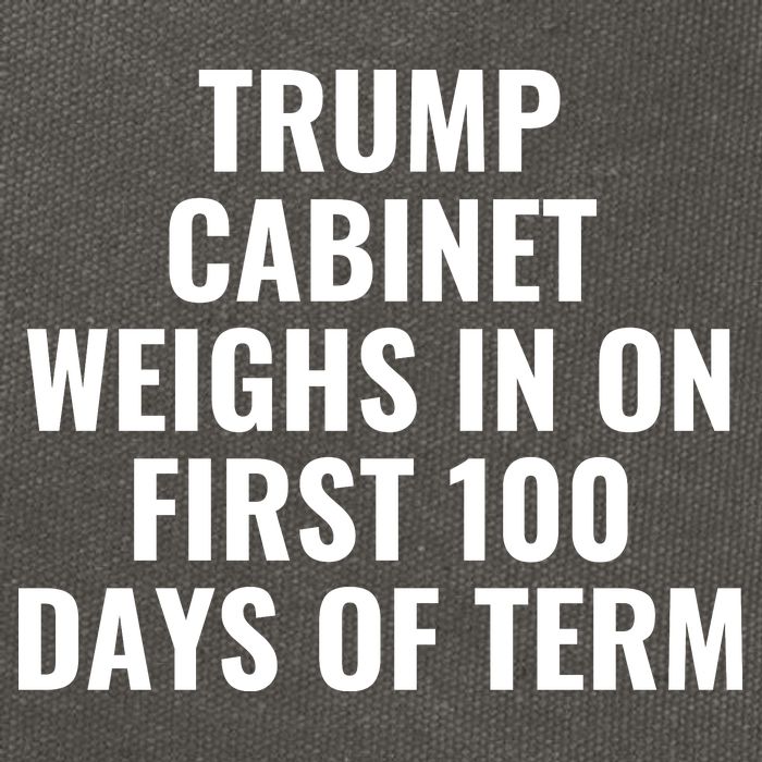 Trump Cabinet Weighs In On First 100 Days Of Term Cotton Canvas Backpack