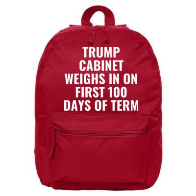Trump Cabinet Weighs In On First 100 Days Of Term 16 in Basic Backpack