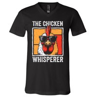 The Chicken Whisperer Farmer Animal Farm V-Neck T-Shirt