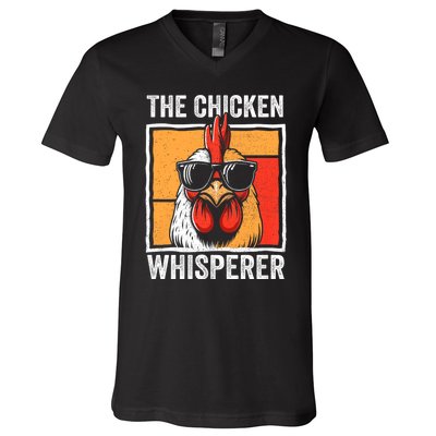 The Chicken Whisperer Farmer Animal Farm V-Neck T-Shirt