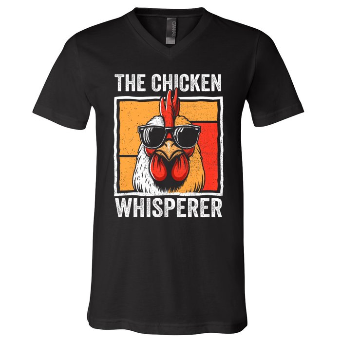 The Chicken Whisperer Farmer Animal Farm V-Neck T-Shirt