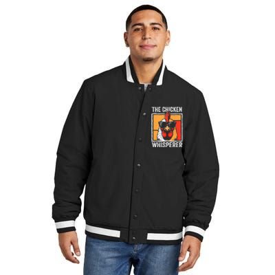 The Chicken Whisperer Farmer Animal Farm Insulated Varsity Jacket