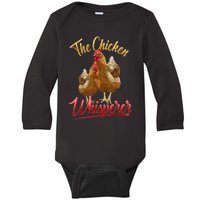 The Chicken Whisperer Funny Chicken Lover Farming Baby Long Sleeve Bodysuit