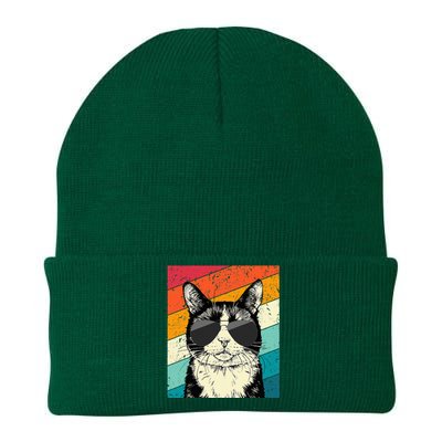 Tuxedo Cat With Sunglasses Cat Lovers Knit Cap Winter Beanie