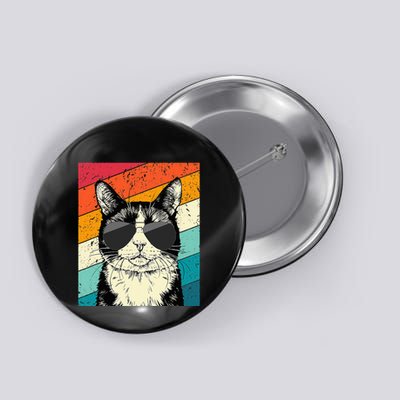 Tuxedo Cat With Sunglasses Cat Lovers Button