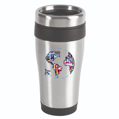 Traveler Countries World Flags International World Map 16oz Travel Tumbler