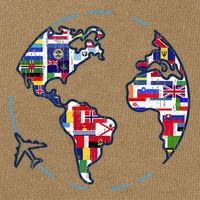 Traveler Countries World Flags International World Map Cotton Canvas Backpack