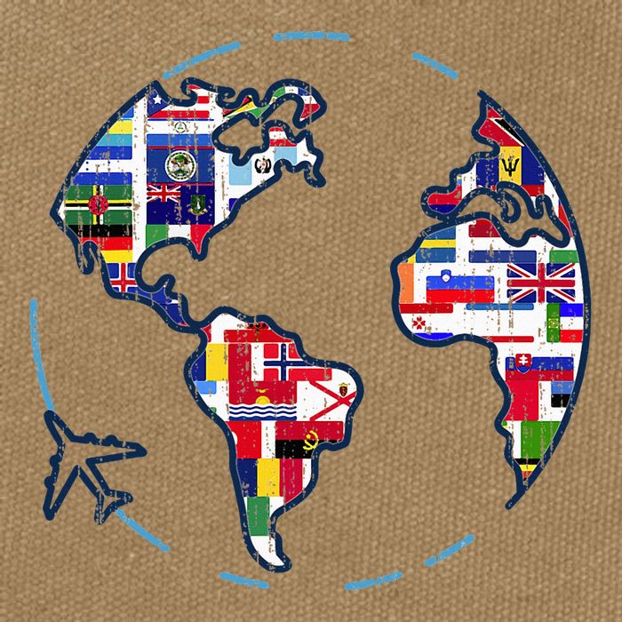 Traveler Countries World Flags International World Map Cotton Canvas Backpack