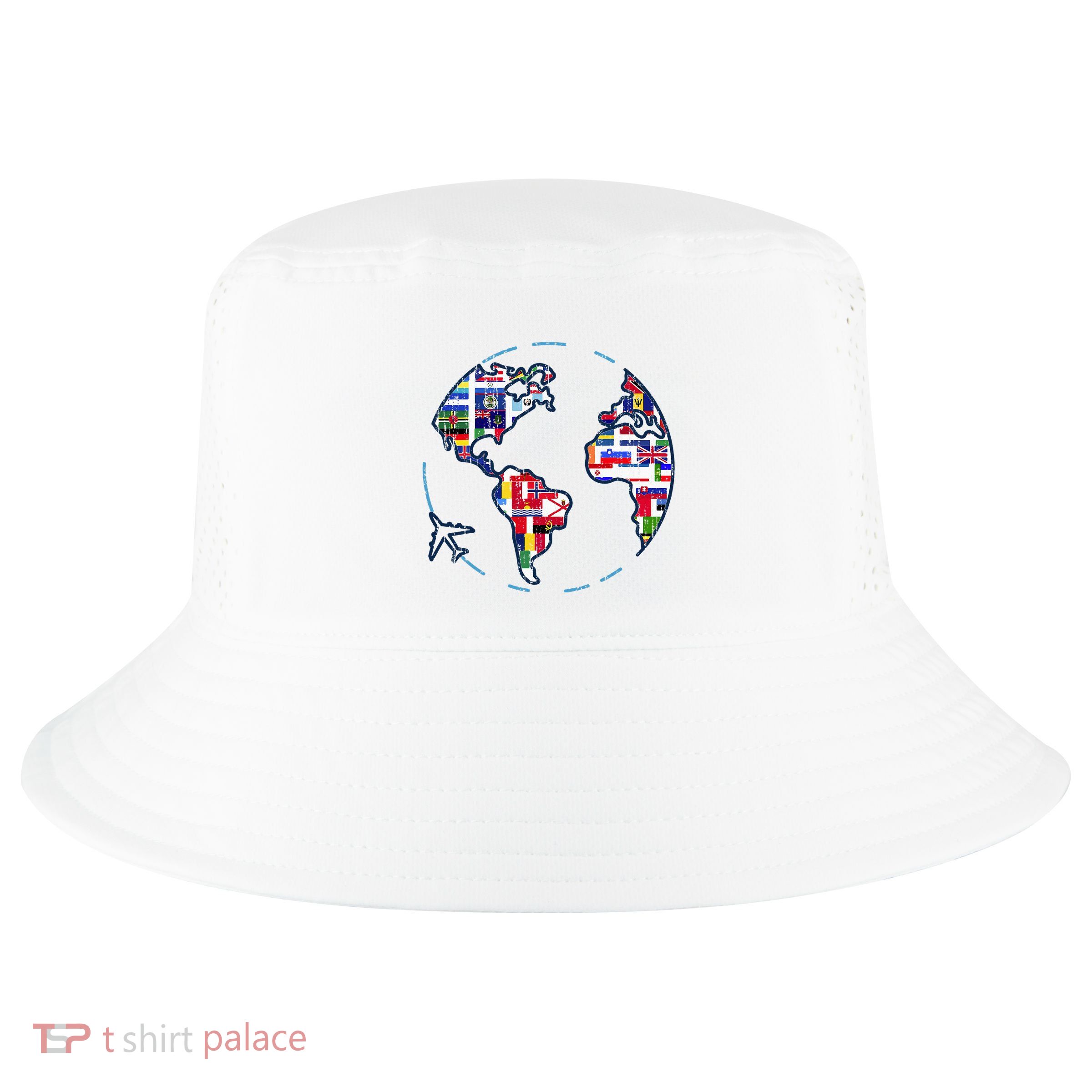 Traveler Countries World Flags International World Map Cool Comfort Performance Bucket Hat