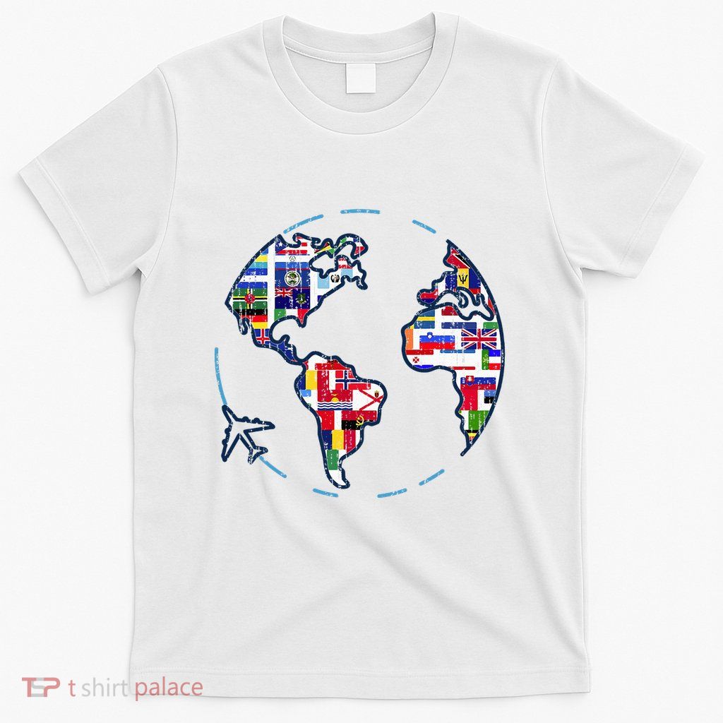 Traveler Countries World Flags International World Map T-Shirt