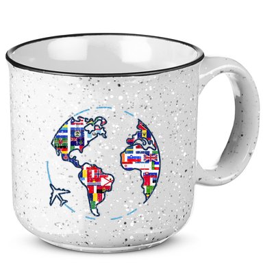 Traveler Countries World Flags International World Map 15oz Campfire Ceramic Mug