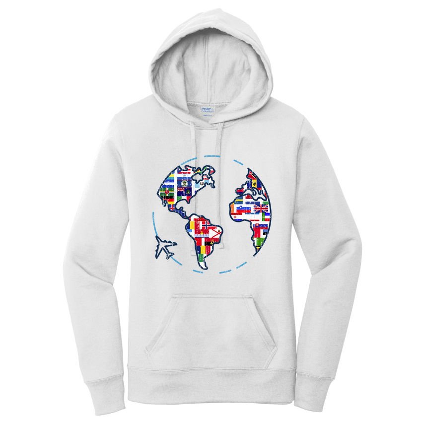 Traveler Countries World Flags International World Map Women's Pullover Hoodie