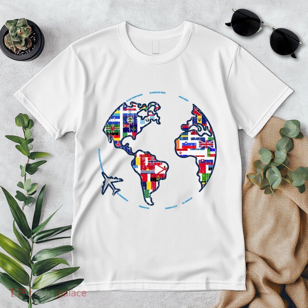 Traveler Countries World Flags International World Map Premium T-Shirt