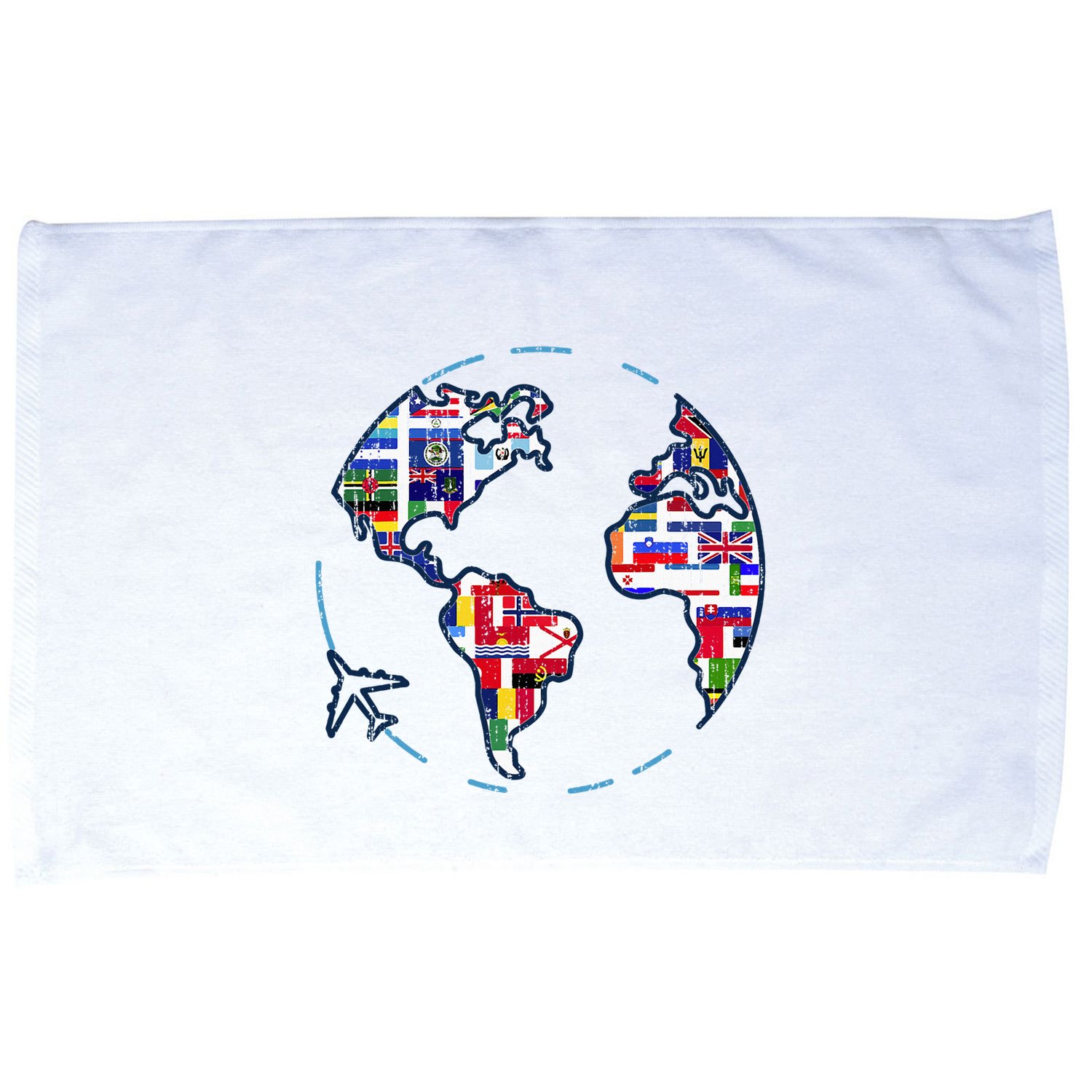 Traveler Countries World Flags International World Map Microfiber Hand Towel