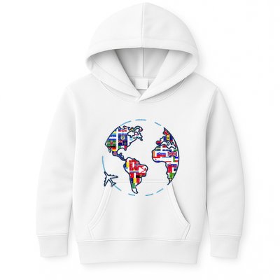 Traveler Countries World Flags International World Map Kids Hoodie