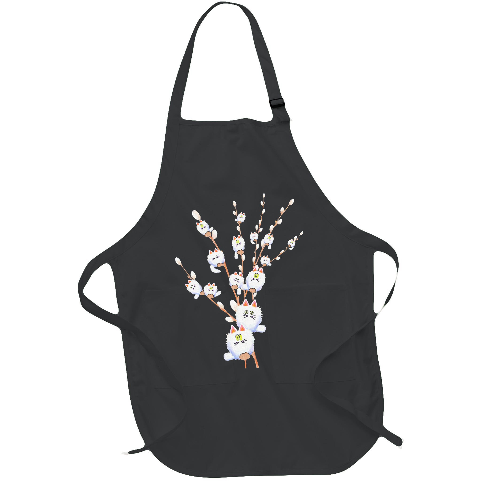 Tree Cat Willow Buds Flowers Tree Apron