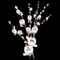 Tree Cat Willow Buds Flowers Tree Sweatshirt