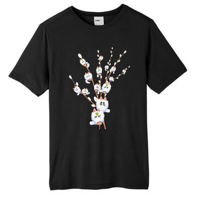 Tree Cat Willow Buds Flowers Tree Tall Fusion ChromaSoft Performance T-Shirt