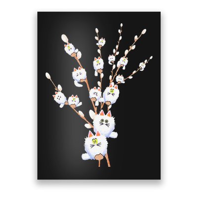 Tree Cat Willow Buds Flowers Tree Poster