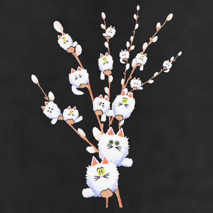 Tree Cat Willow Buds Flowers Tree 25L Jumbo Tote