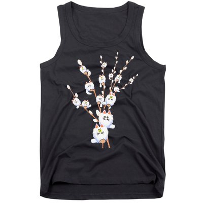 Tree Cat Willow Buds Flowers Tree Tank Top