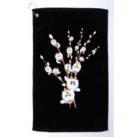 Tree Cat Willow Buds Flowers Tree Golf Towel