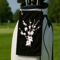 Tree Cat Willow Buds Flowers Tree Golf Towel