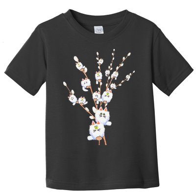 Tree Cat Willow Buds Flowers Tree Toddler T-Shirt