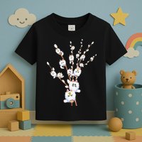 Tree Cat Willow Buds Flowers Tree Toddler T-Shirt