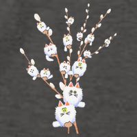 Tree Cat Willow Buds Flowers Tree Vector Backpack