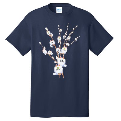 Tree Cat Willow Buds Flowers Tree Tall T-Shirt