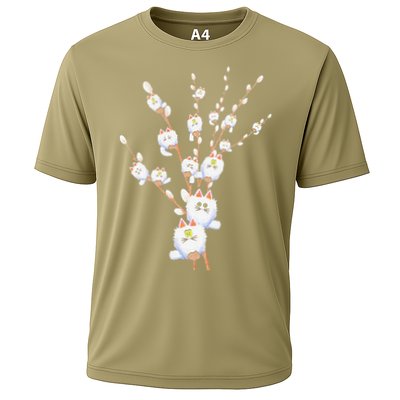Tree Cat Willow Buds Flowers Tree Performance Shirt