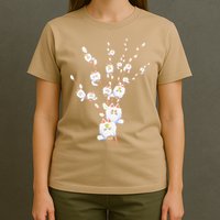 Tree Cat Willow Buds Flowers Tree T-Shirt