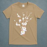 Tree Cat Willow Buds Flowers Tree T-Shirt