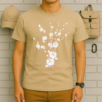 Tree Cat Willow Buds Flowers Tree T-Shirt
