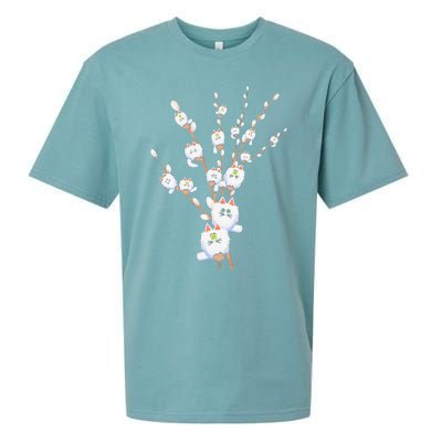 Tree Cat Willow Buds Flowers Tree Sueded Cloud Jersey T-Shirt