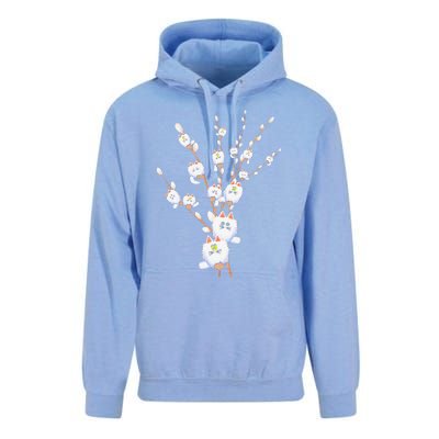 Tree Cat Willow Buds Flowers Tree Unisex Surf Hoodie