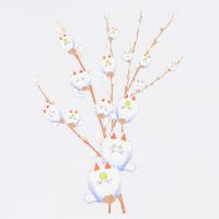 Tree Cat Willow Buds Flowers Tree Garment-Dyed Sweatshirt