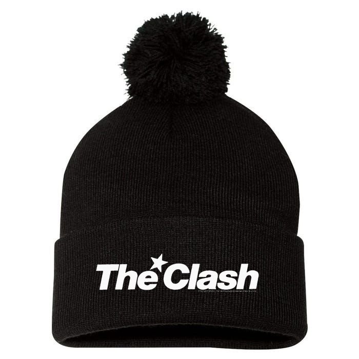 The C.L.A.S.H White Star Logo Pom Pom 12in Knit Beanie