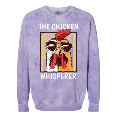 The Chicken Whisperer Farmer Chicken Colorblast Crewneck Sweatshirt